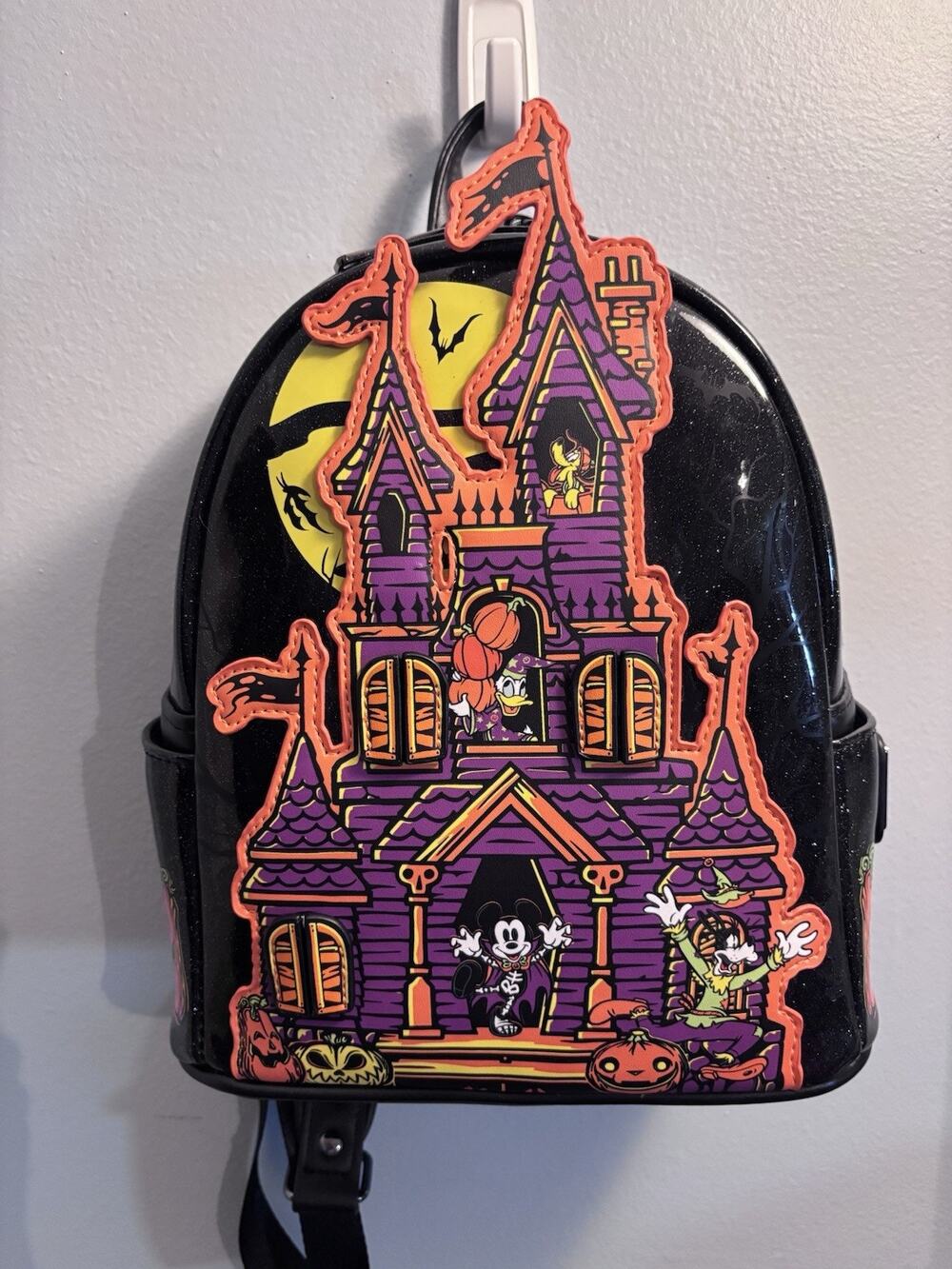 Disney Loungefly Mini Backpack Halloween Mickey Haunted House Glow In The Dark